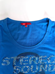 ESPRIT | Blue Longsleeve Rhinestone Top | xs
