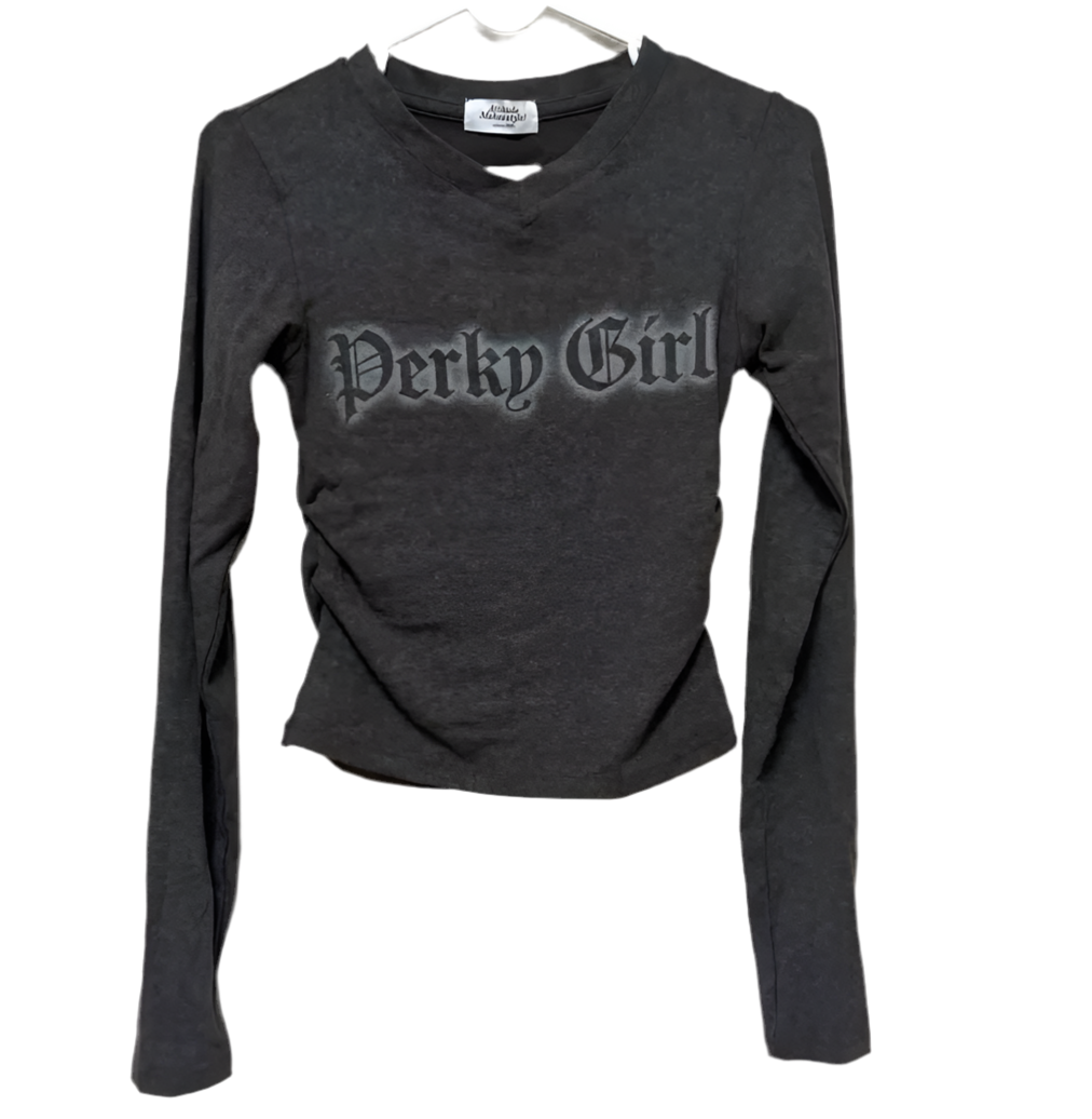 PERKY GIRL LONG SEELVE CROP TOP