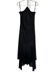 Lucè | 90s USA Black Halter Sparkle Sheer Dress | M