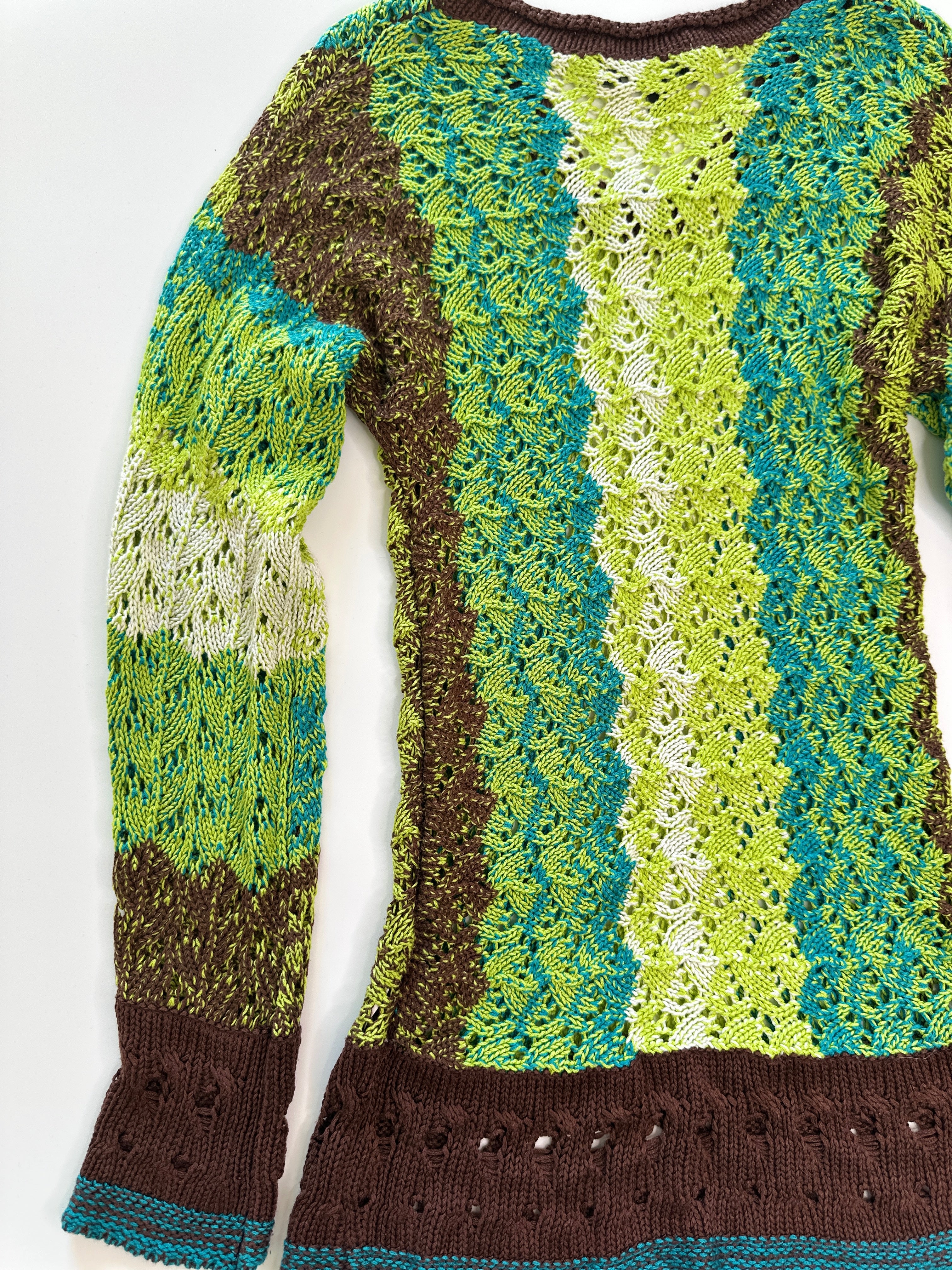 Green & Brown Knit Pullover | 8