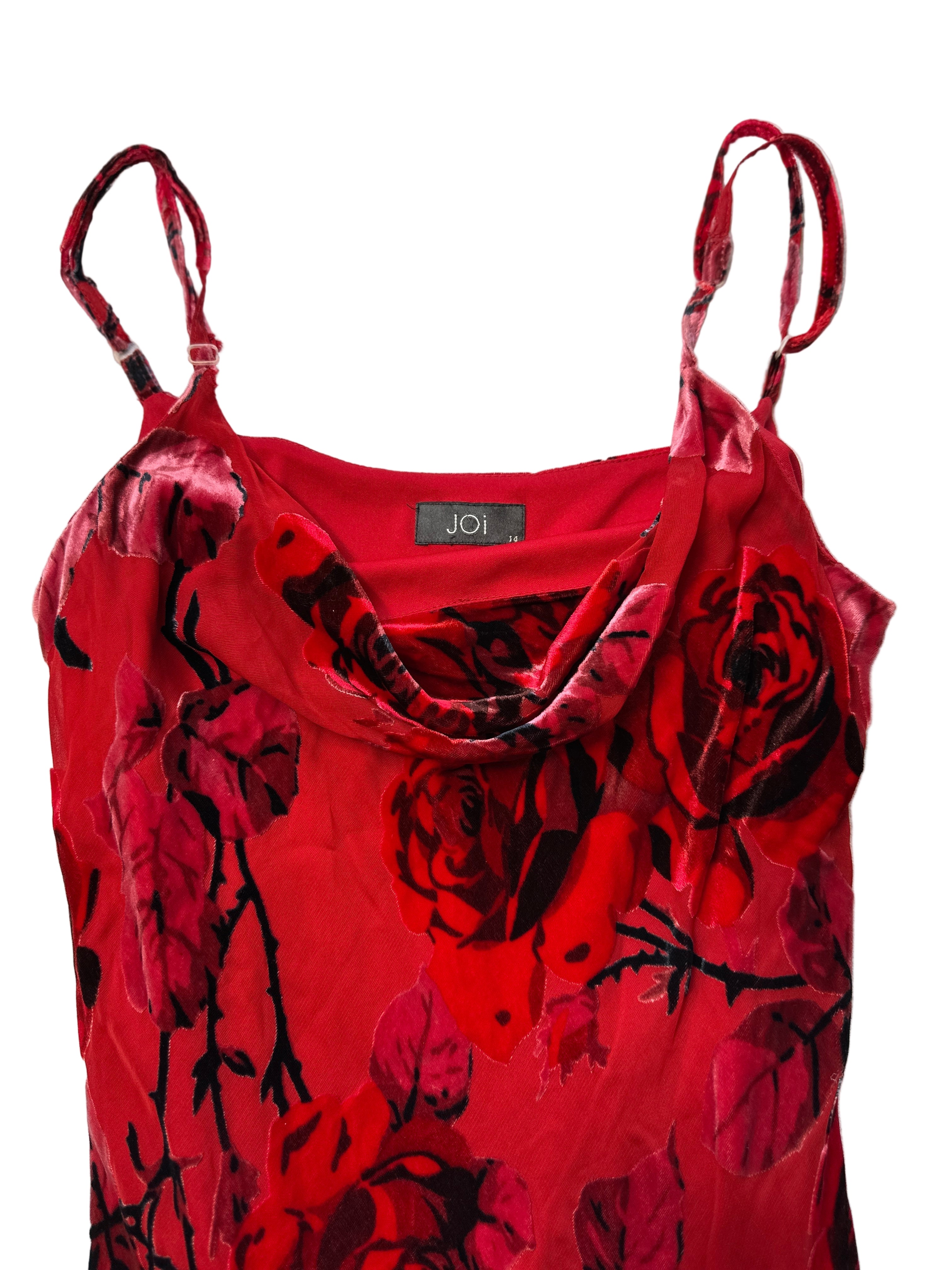 JOI ROSE VELVET DETAIL DRESS | 10-14