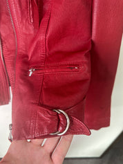 JUST JEANS | 00s Red Leather Jacket | 8