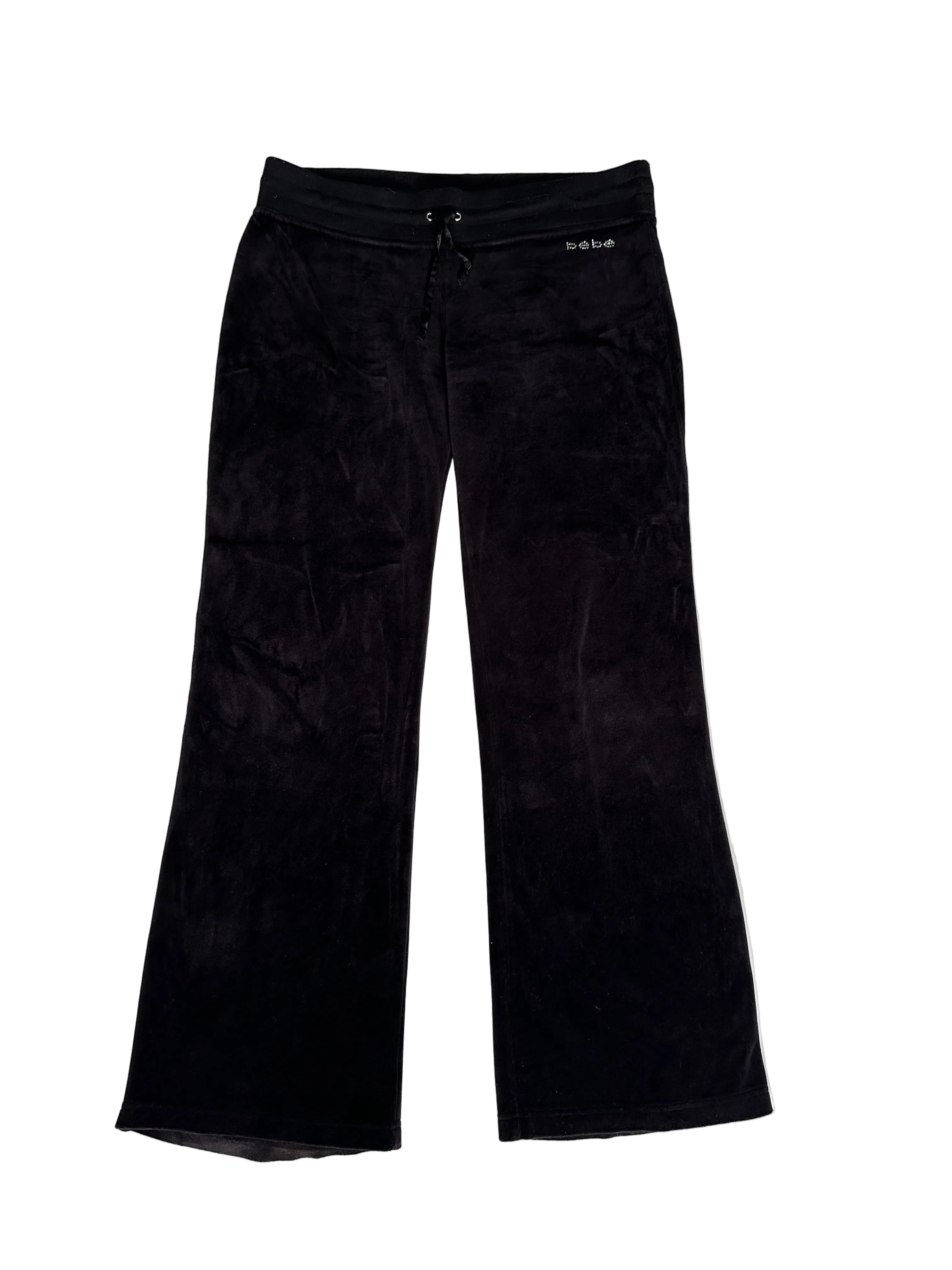 BEBE Black Velour Pant | M