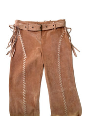 Arden B | Vintage Dusky Pink Suede Leather Cowgirl Flare Pants | 8