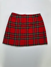 Morgan De Toi | Wool Blend Tartin Red Sequin Skirt 10