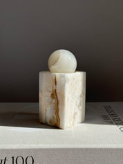 Prism White & Amber Onyx Candle Holder - Medium