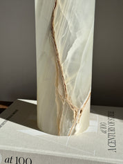 White with Amber Vein Onyx Lamp