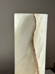 White with Amber Vein Onyx Lamp