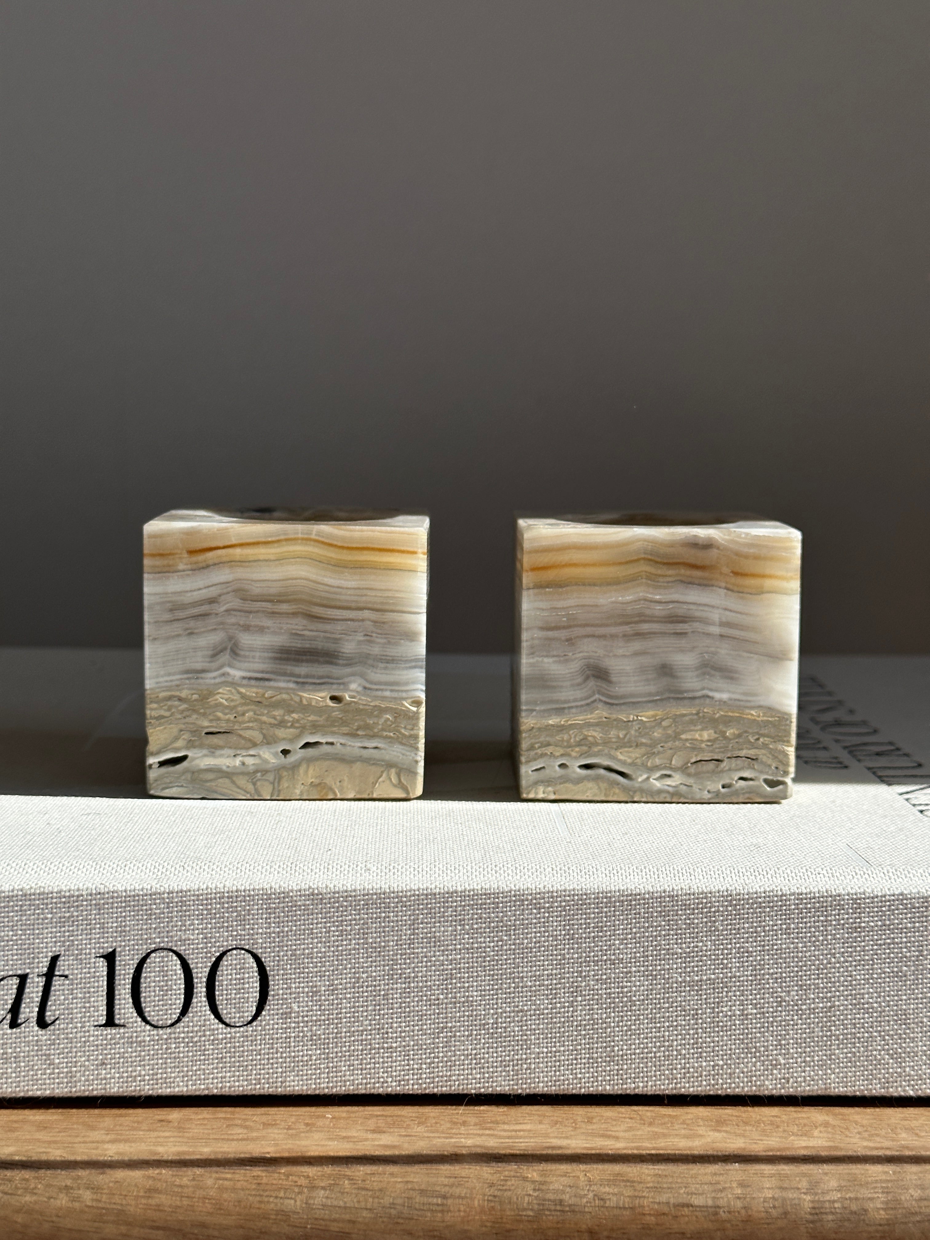Prism Grey Onyx Candle Holder - Small