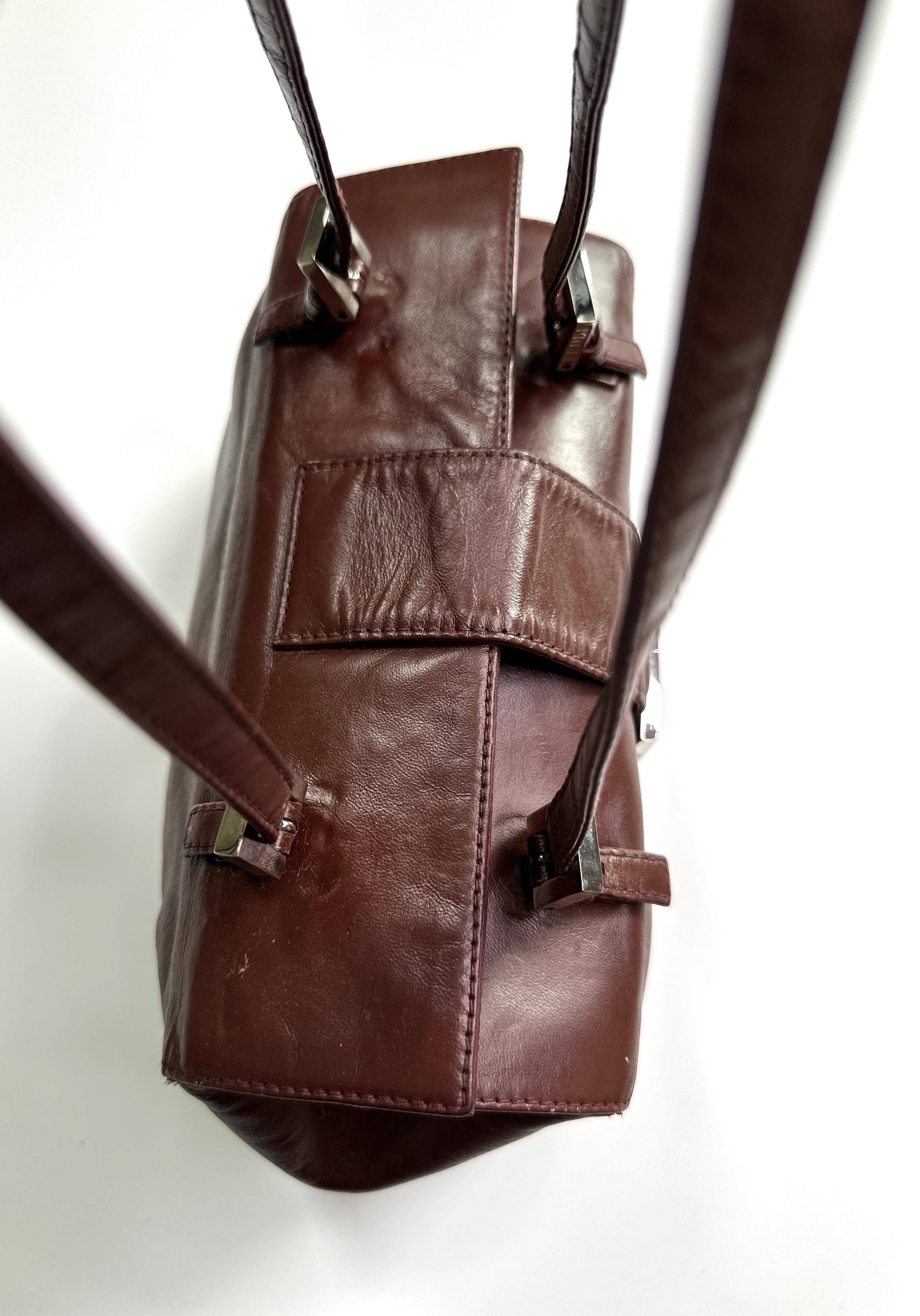 FENDI Burgundy Bento Box Bag