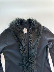 Principles | Vintage Black Fur Collar Tie Up | 8-10