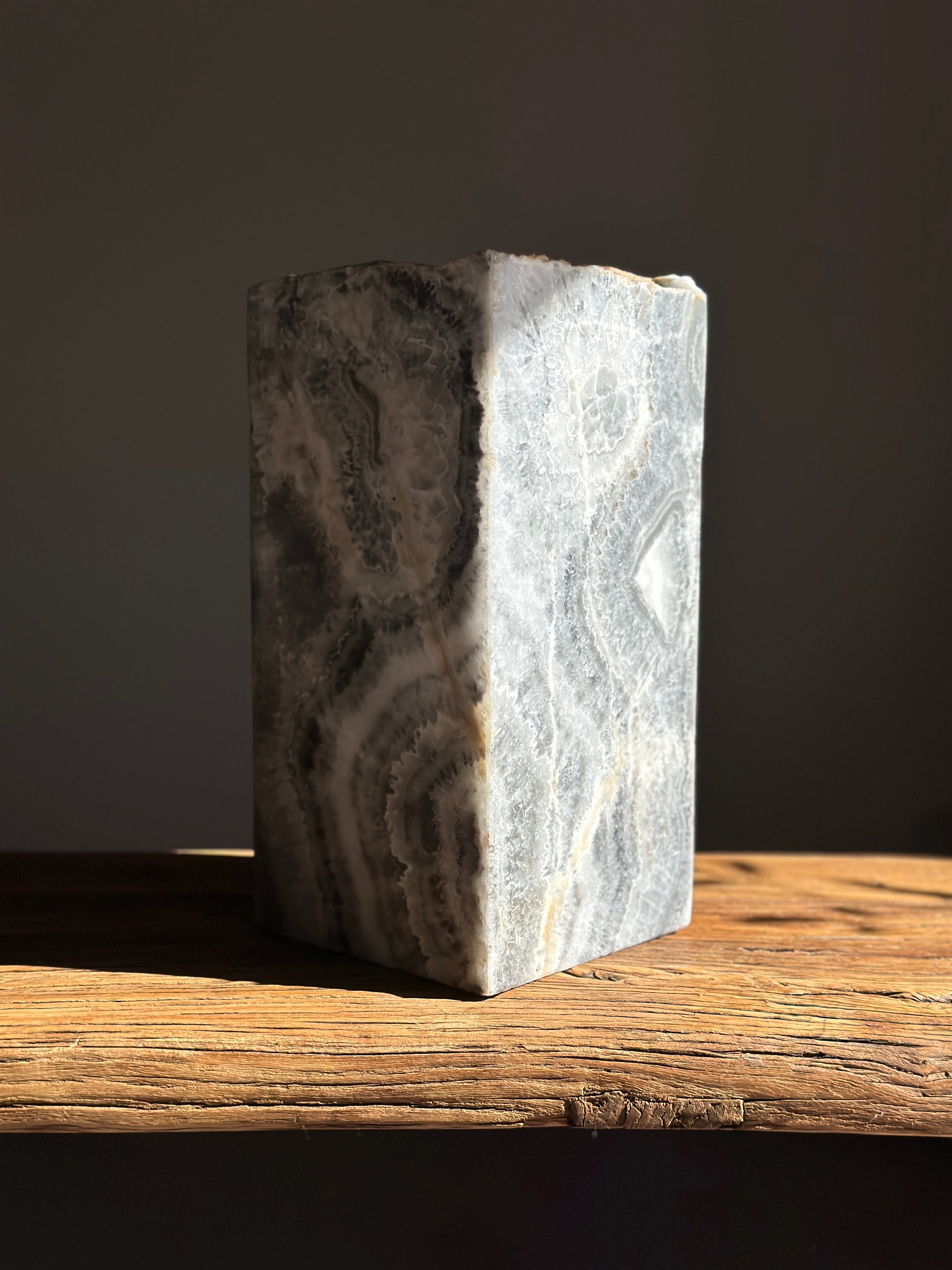Grey Black Onyx Lamp