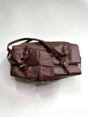 FENDI Burgundy Bento Box Bag
