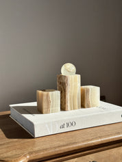 Prism Amber & White Onyx Candle Holder - Large