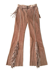 Arden B | Vintage Dusky Pink Suede Leather Cowgirl Flare Pants | 8