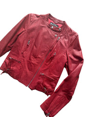 JUST JEANS | 00s Red Leather Jacket | 8