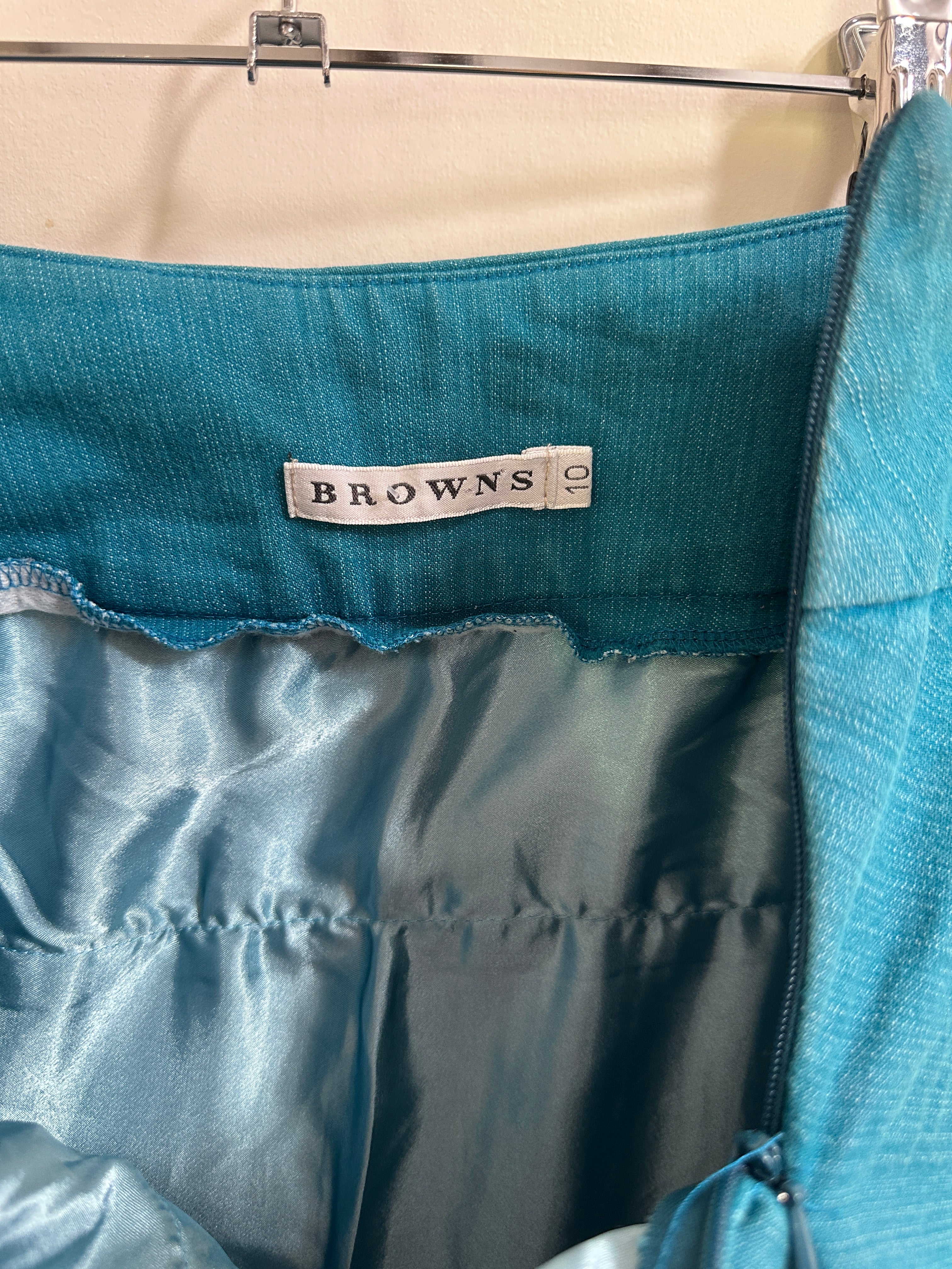 Browns | Teal Denim Layered Skirt | 10