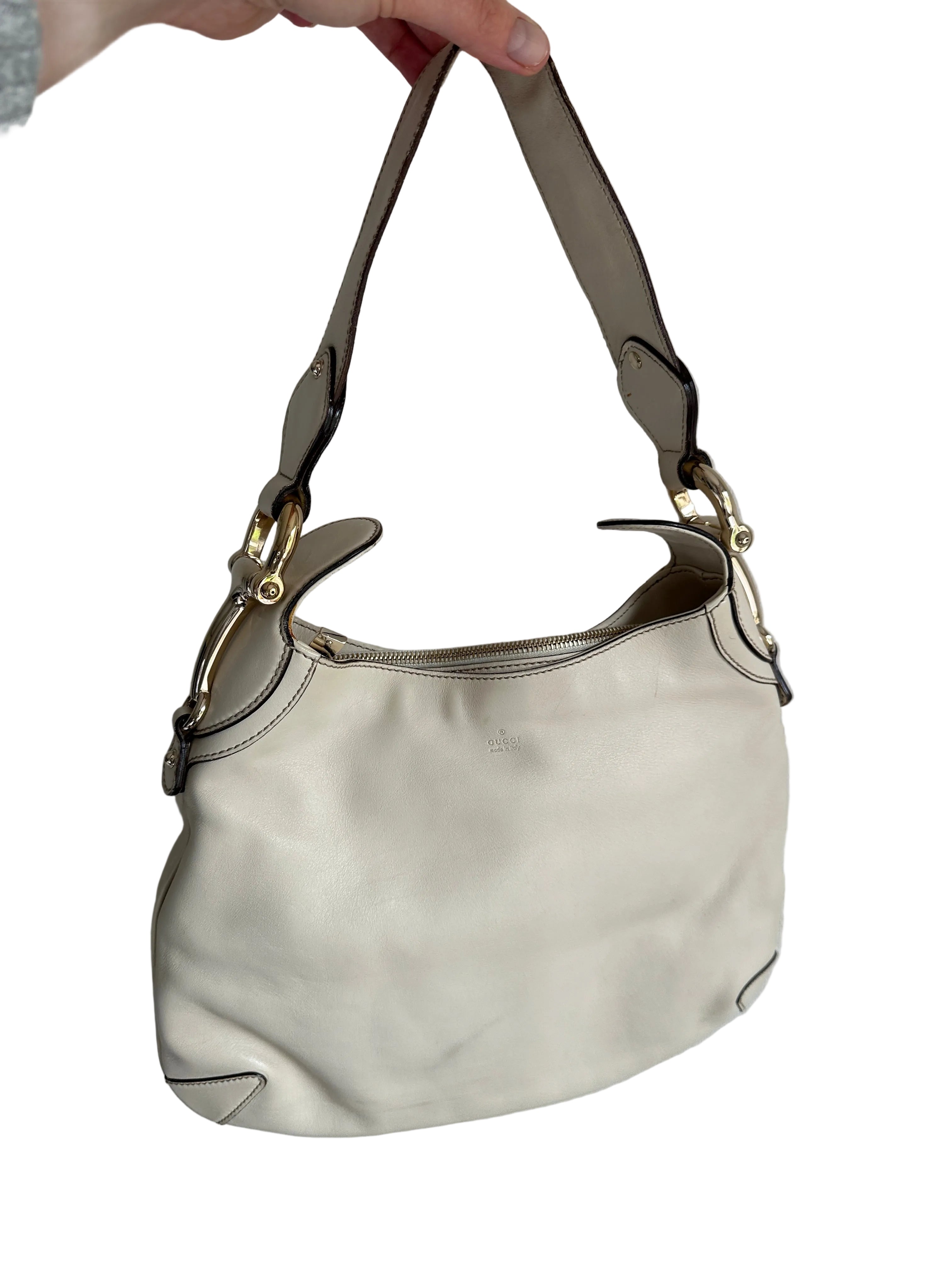 GUCCI Horsebit Creole Leather Hobo Bag