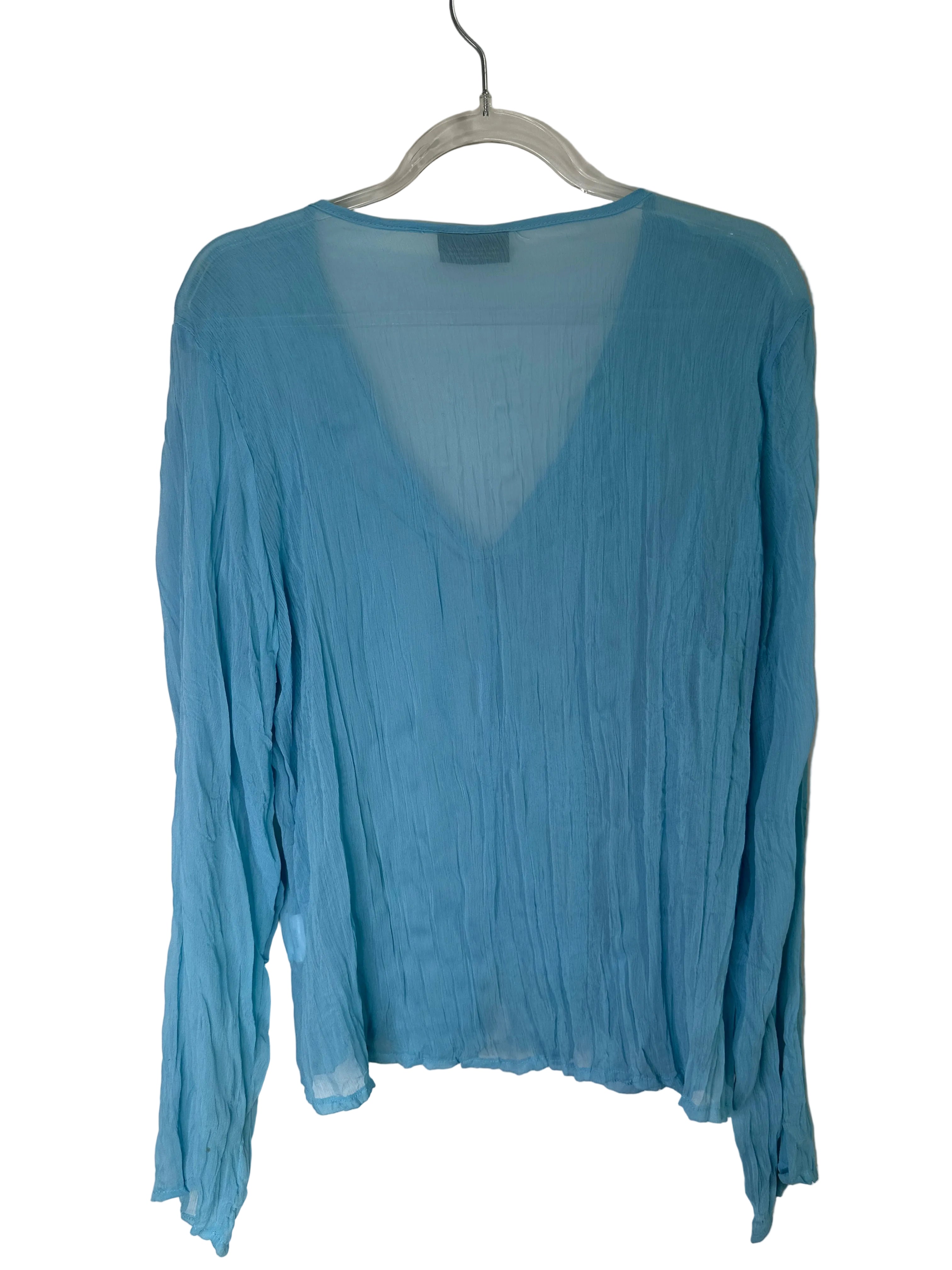 Sheer Aqua Button Up | 12