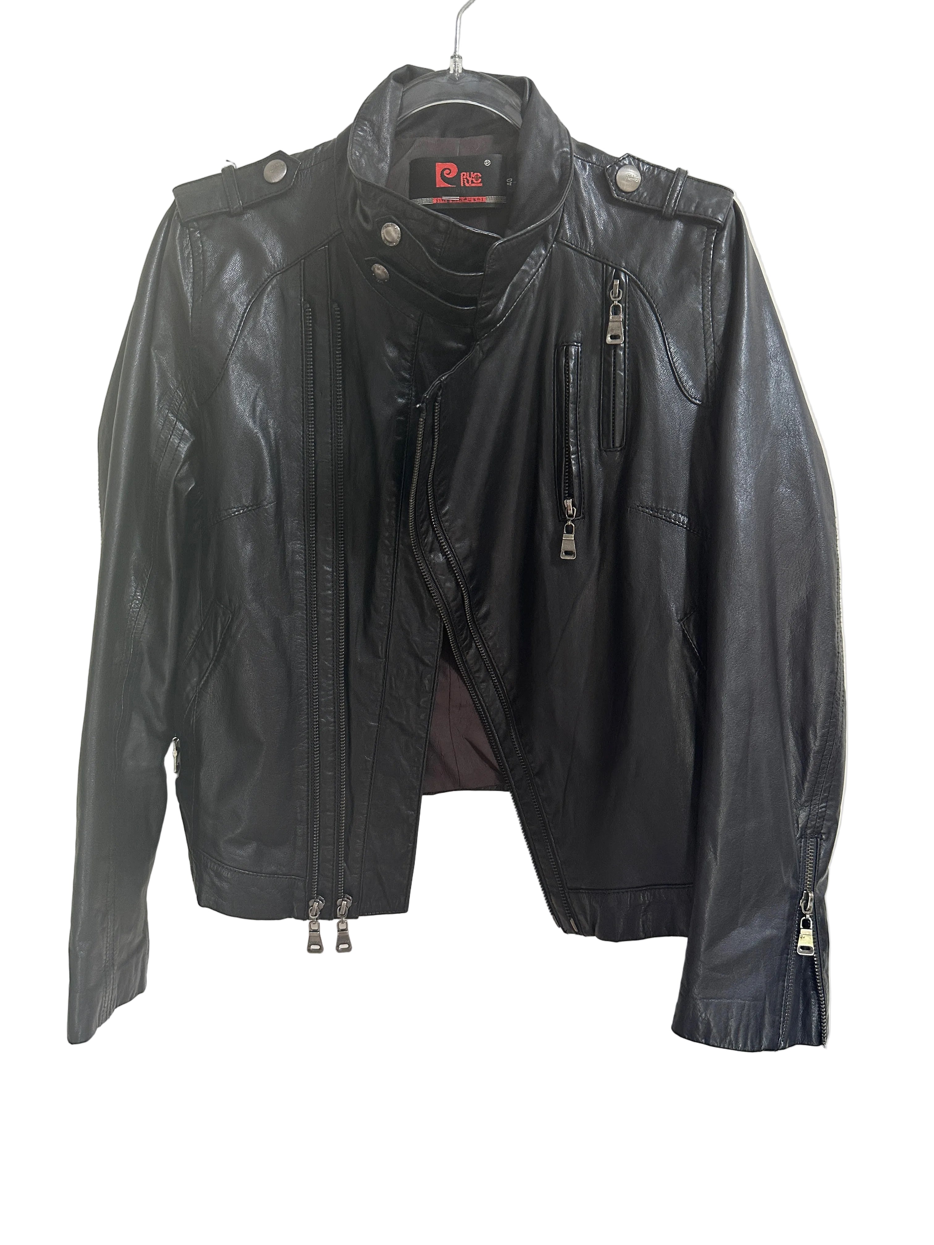 RYC | Black Leather Jacket | 40