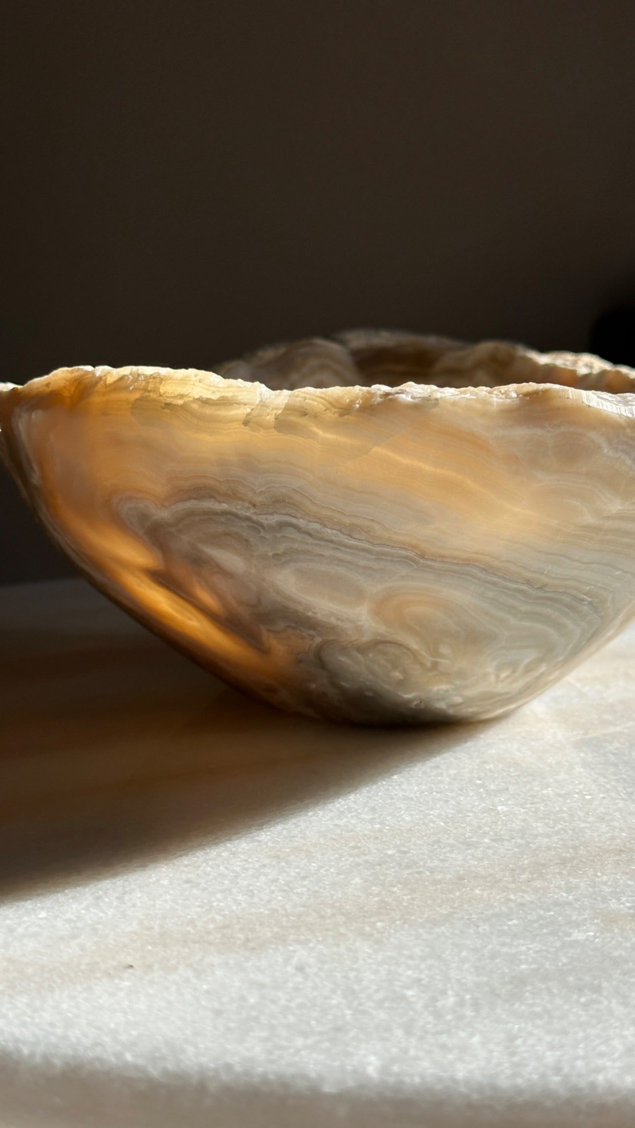 Amber Banded Matte Onyx Bowl