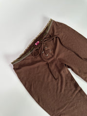 Shoop USA Low-rise Brown Knit Tie Bootcut Pant | XS