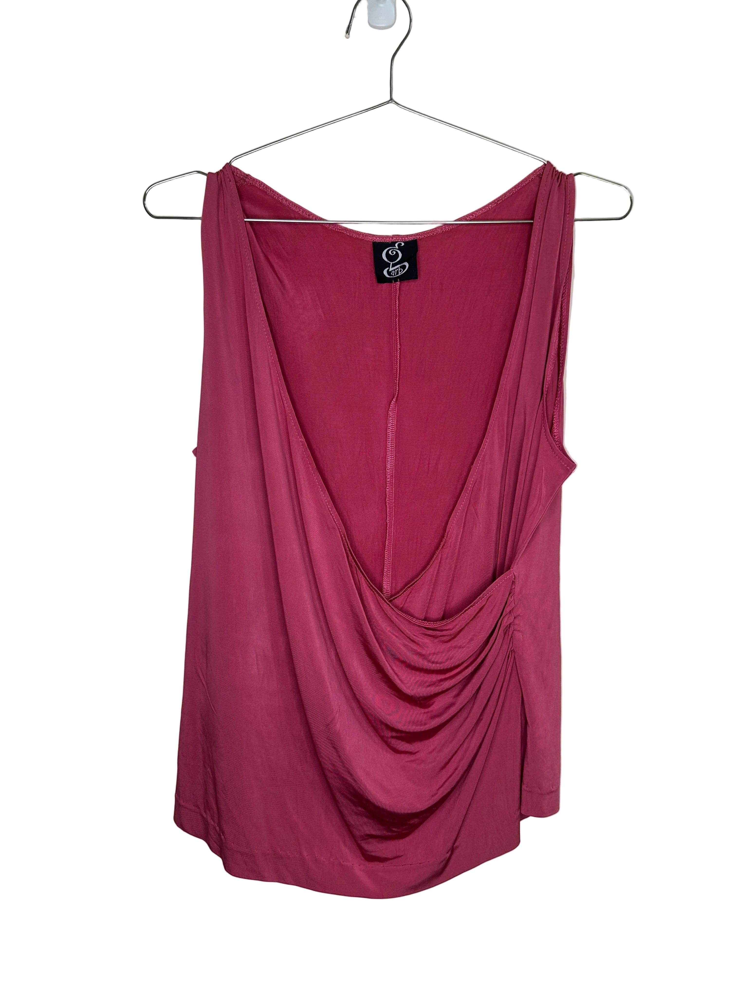 Garb Y2K Drape Pink Tank |14-16