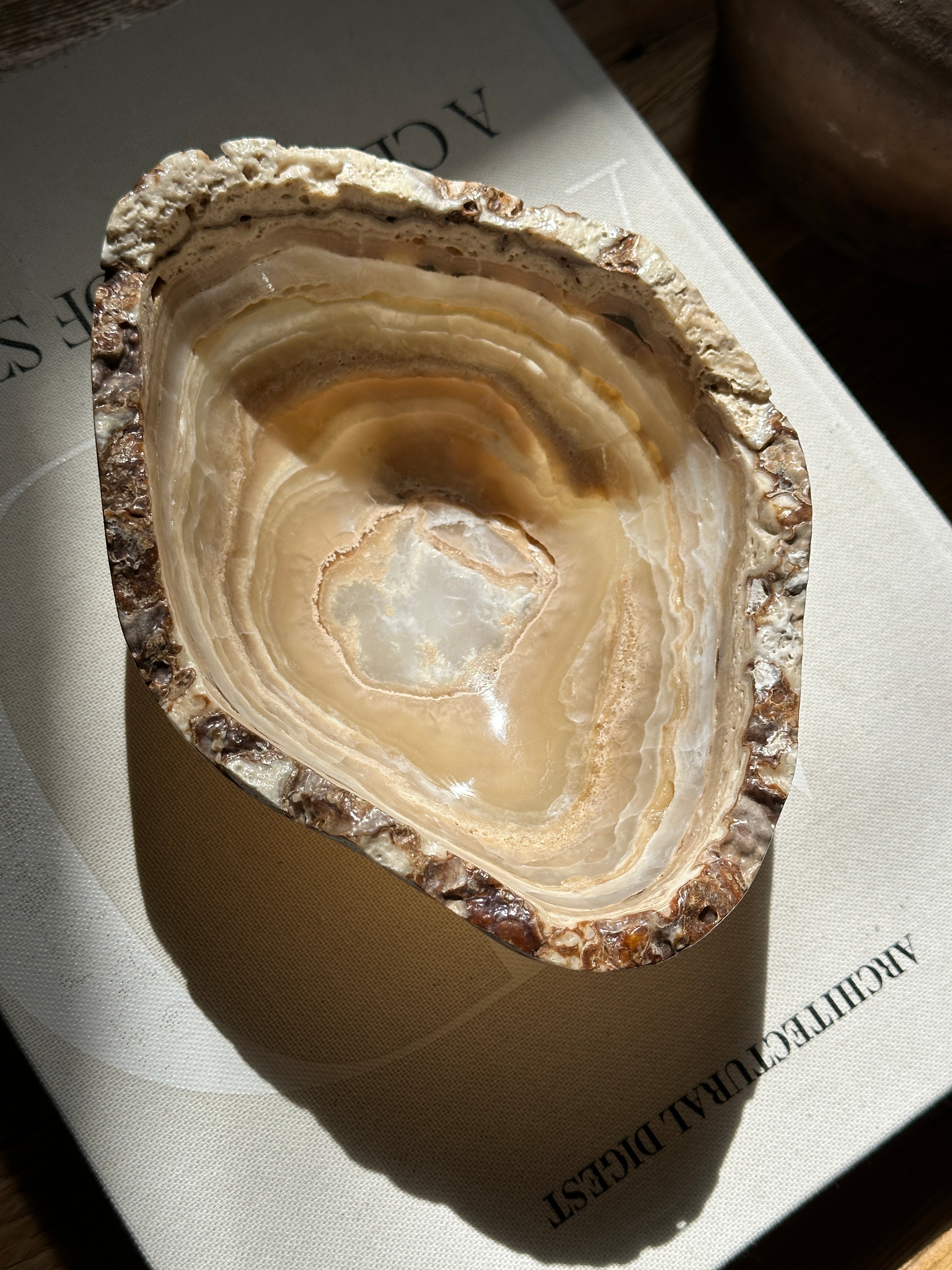 Santorini Amber Travertine Onyx Bowl