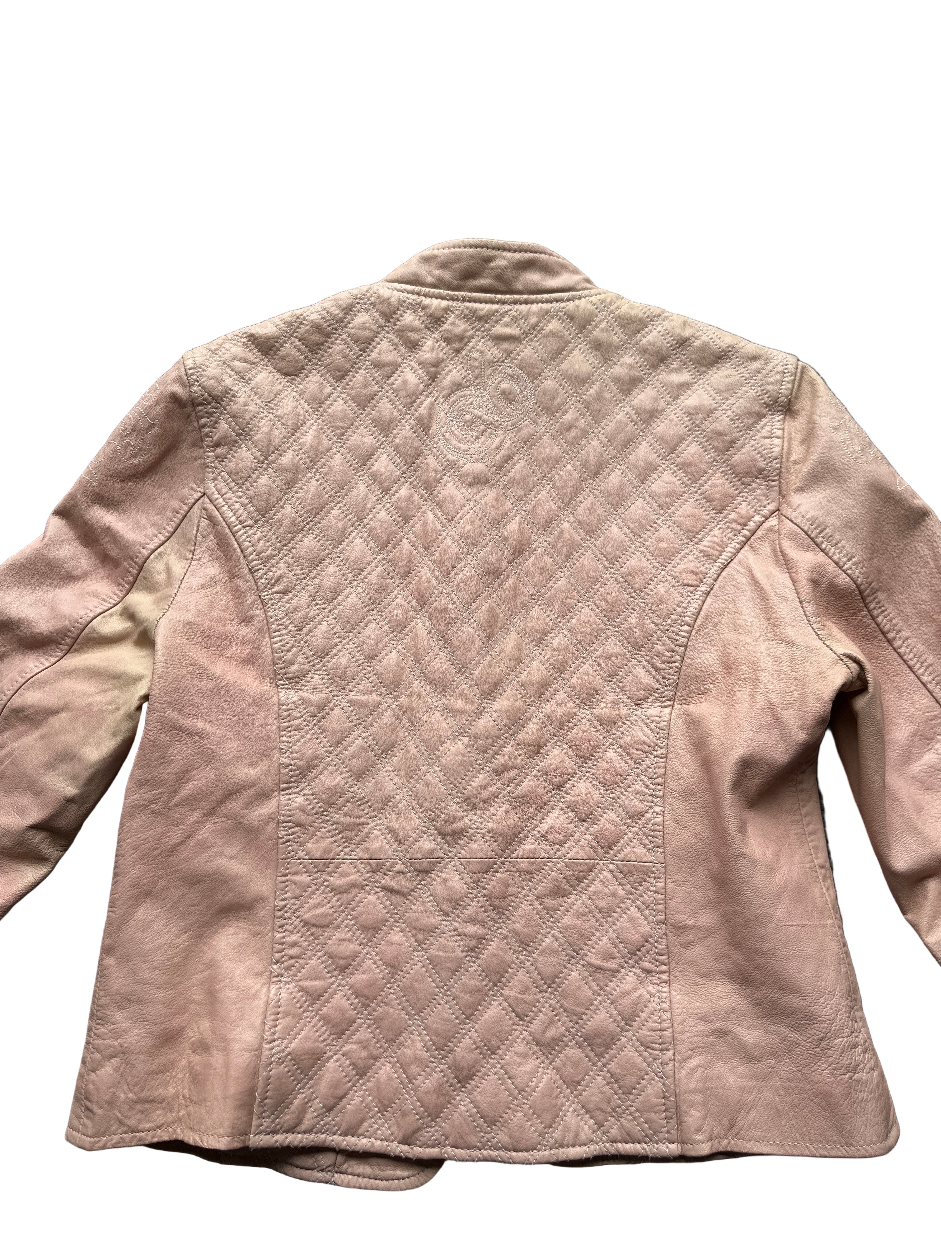 Soft Pink Quilted Leather Jacket |12