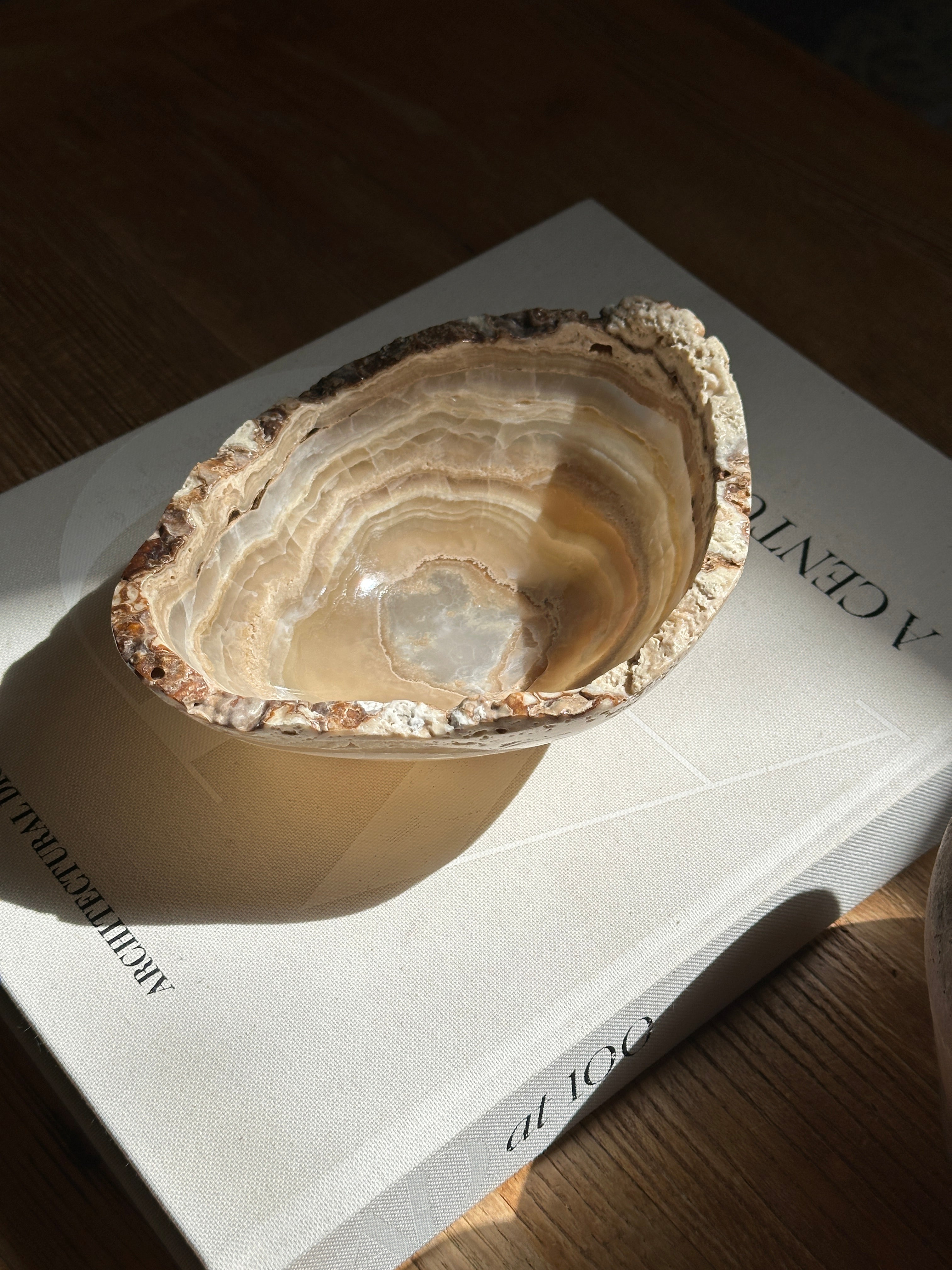 Santorini Amber Travertine Onyx Bowl