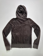 Juicy Couture | 90s Ash Brown Velour Full Zipper Jumper | S