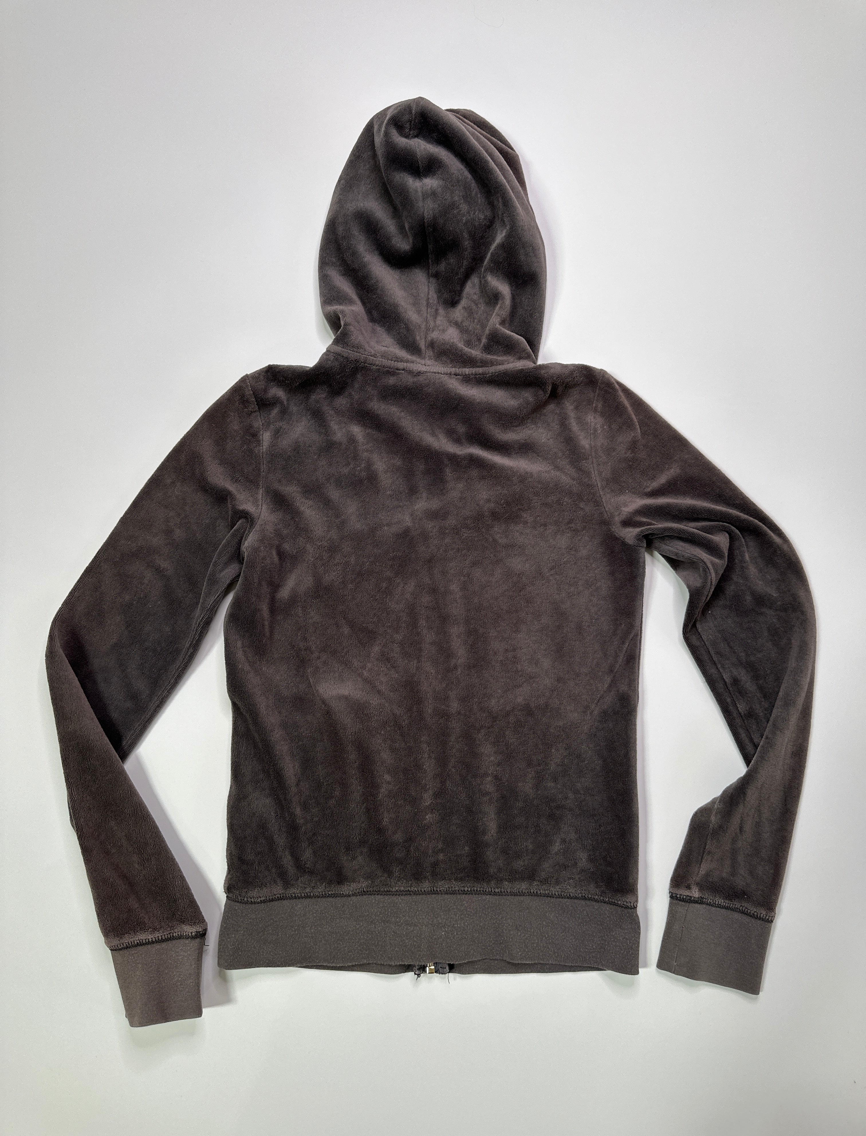 Juicy Couture | 90s Ash Brown Velour Full Zipper Jumper | S