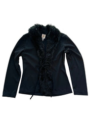 Principles | Vintage Black Fur Collar Tie Up | 8-10