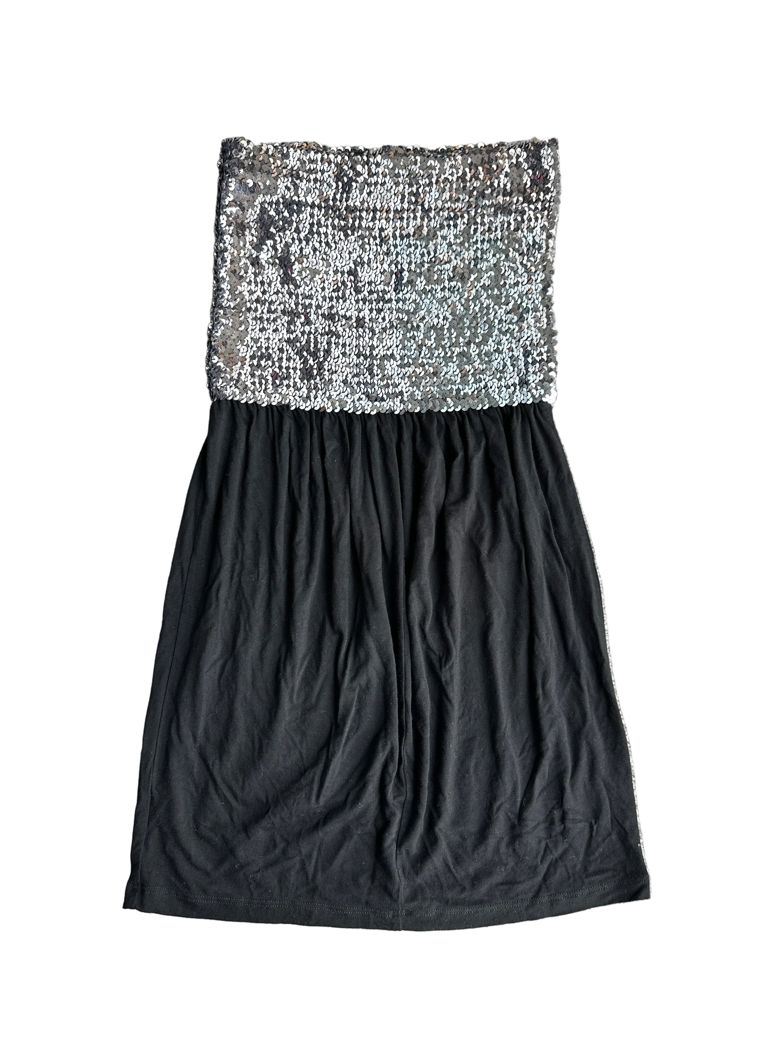 ARDEN B | Silver Sequin Tube Top | M