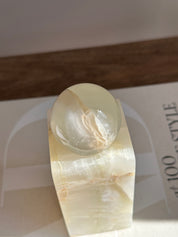 White & Green Onyx Sphere - Medium
