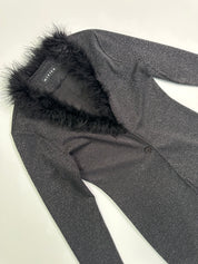 MITIKA | Italian Boutique Black Shimmer fabric Coat| S RRP €350