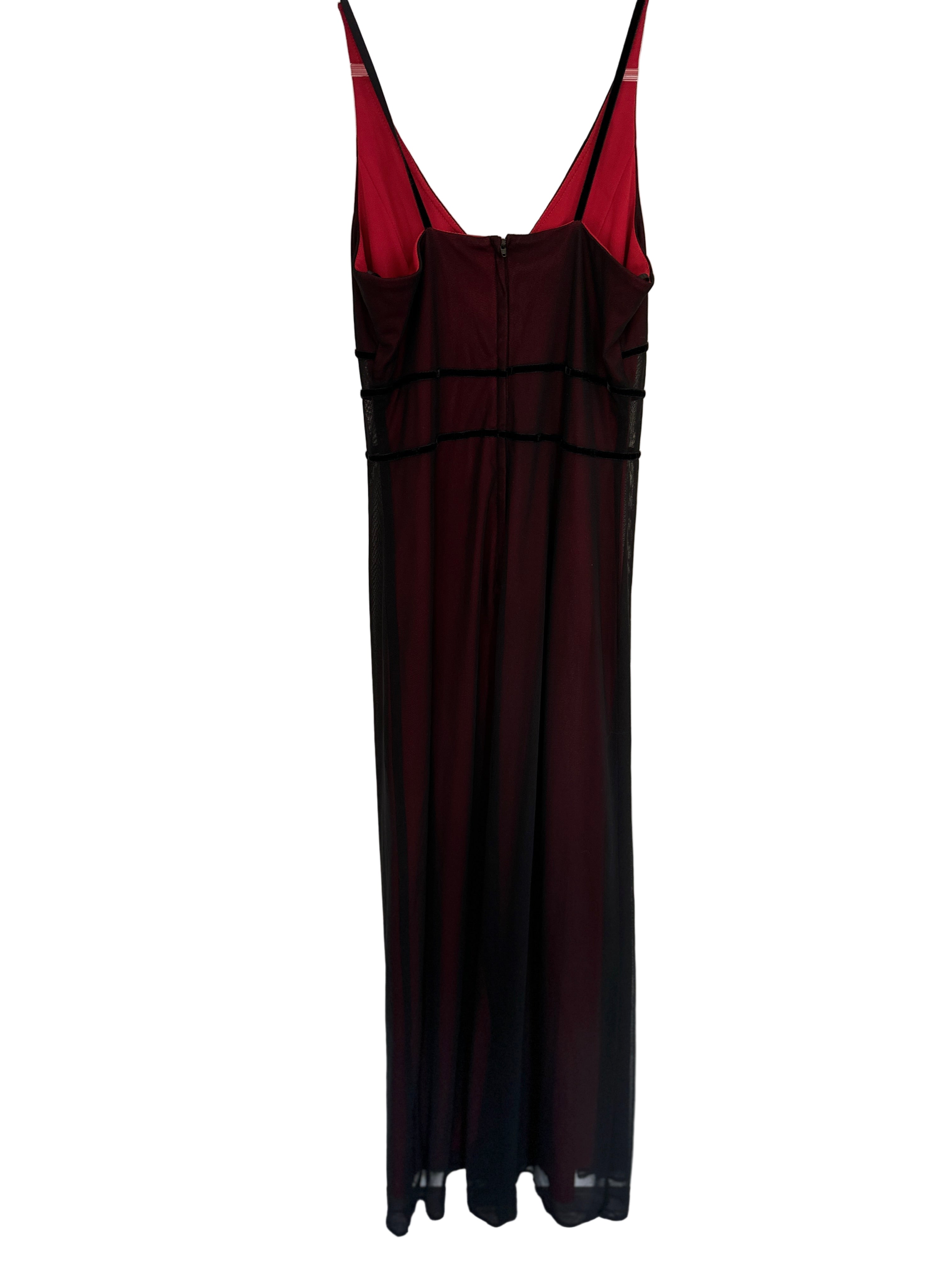 Vinatge Purple Patch Black Sheer Dress 90s