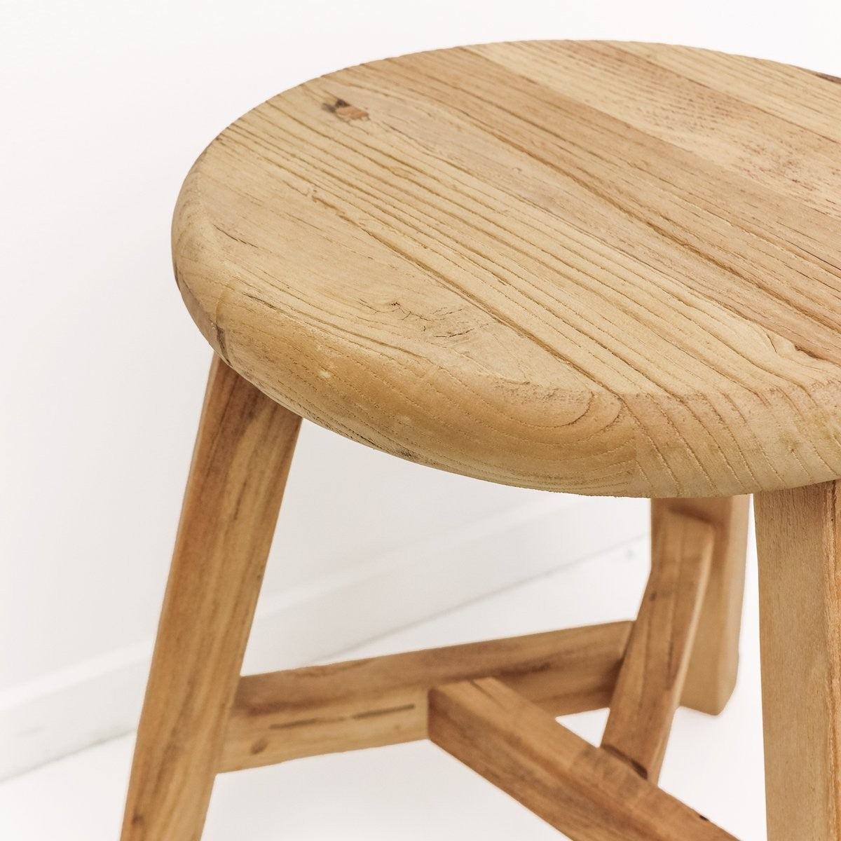 Olive Elm Round Stool