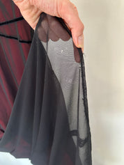 Vinatge Purple Patch Black Sheer Dress 90s