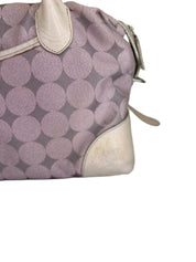 ANNA SUI | Lilac Silver Canvas Boston Bag