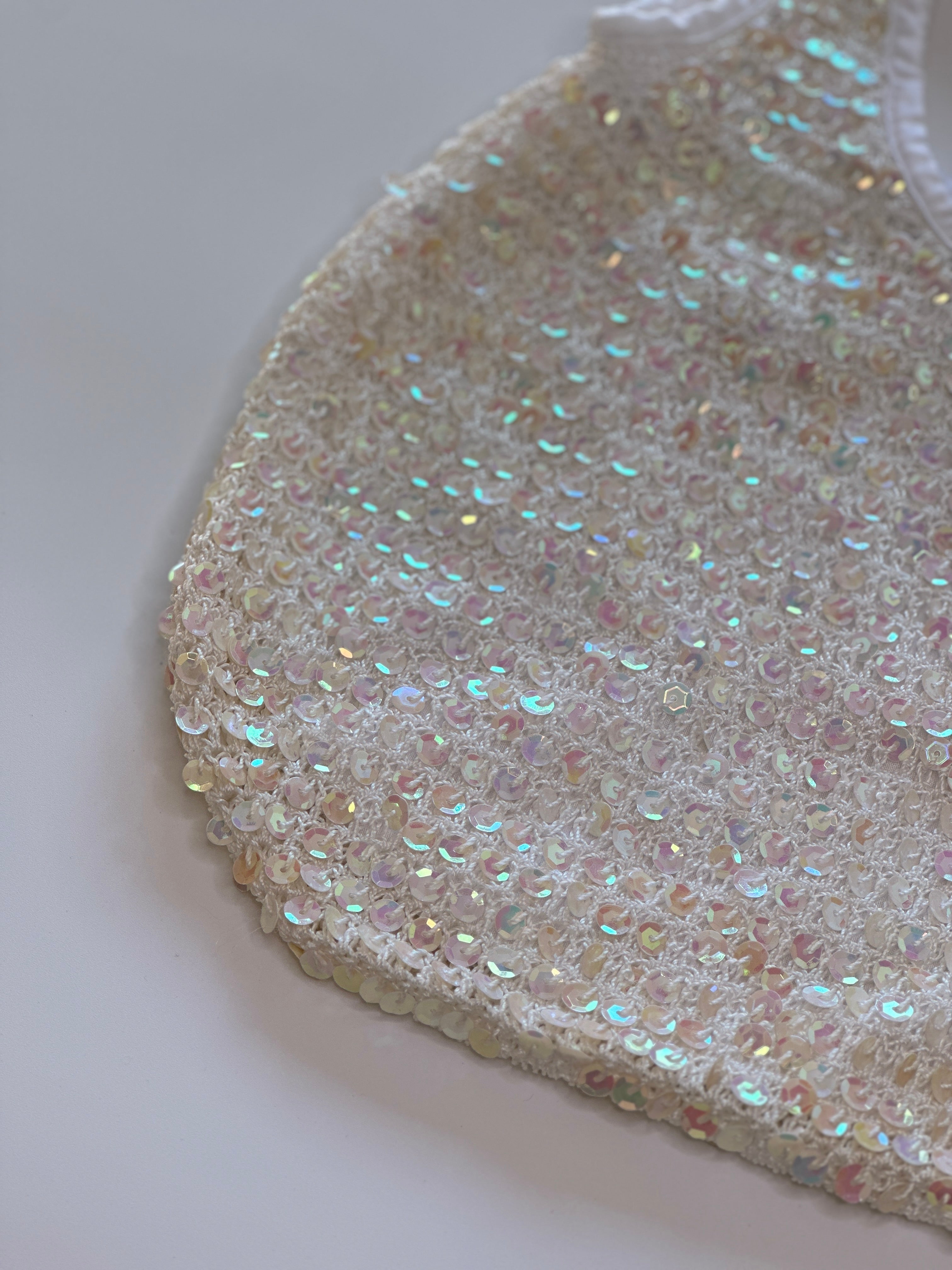 White Sequin Hobo Bag