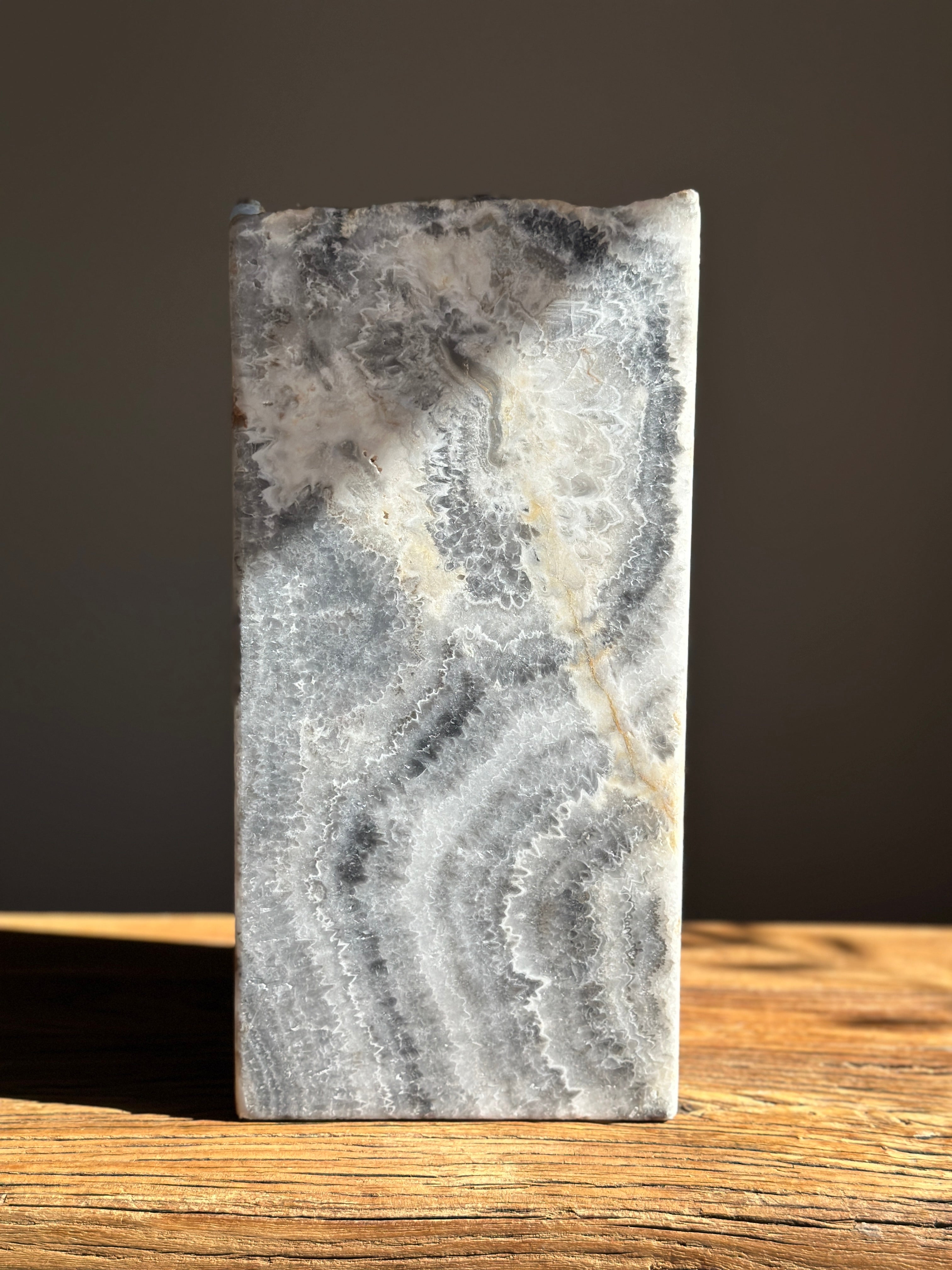 Grey Black Onyx Lamp