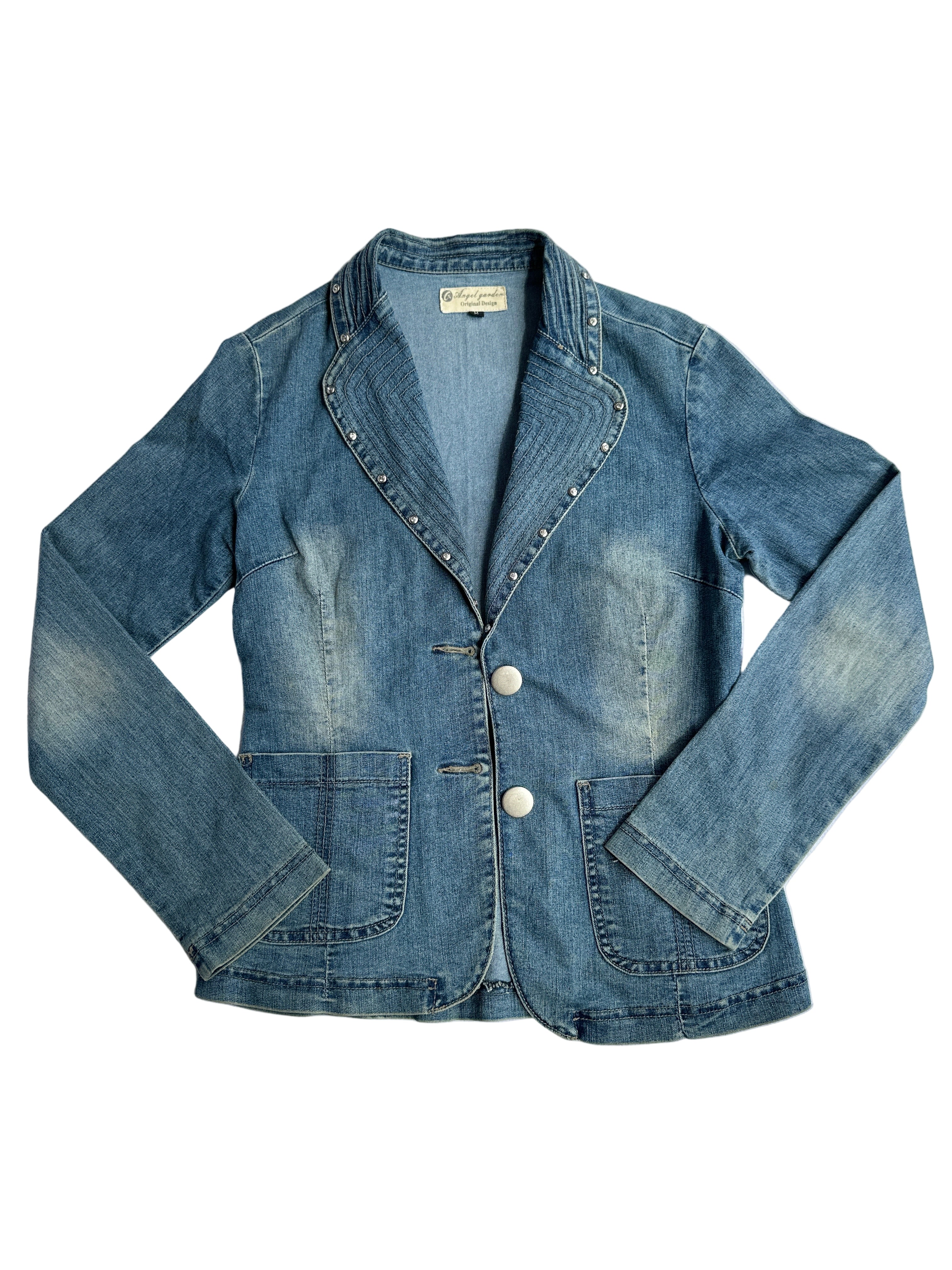 Denim Rhinestone Jacket | M