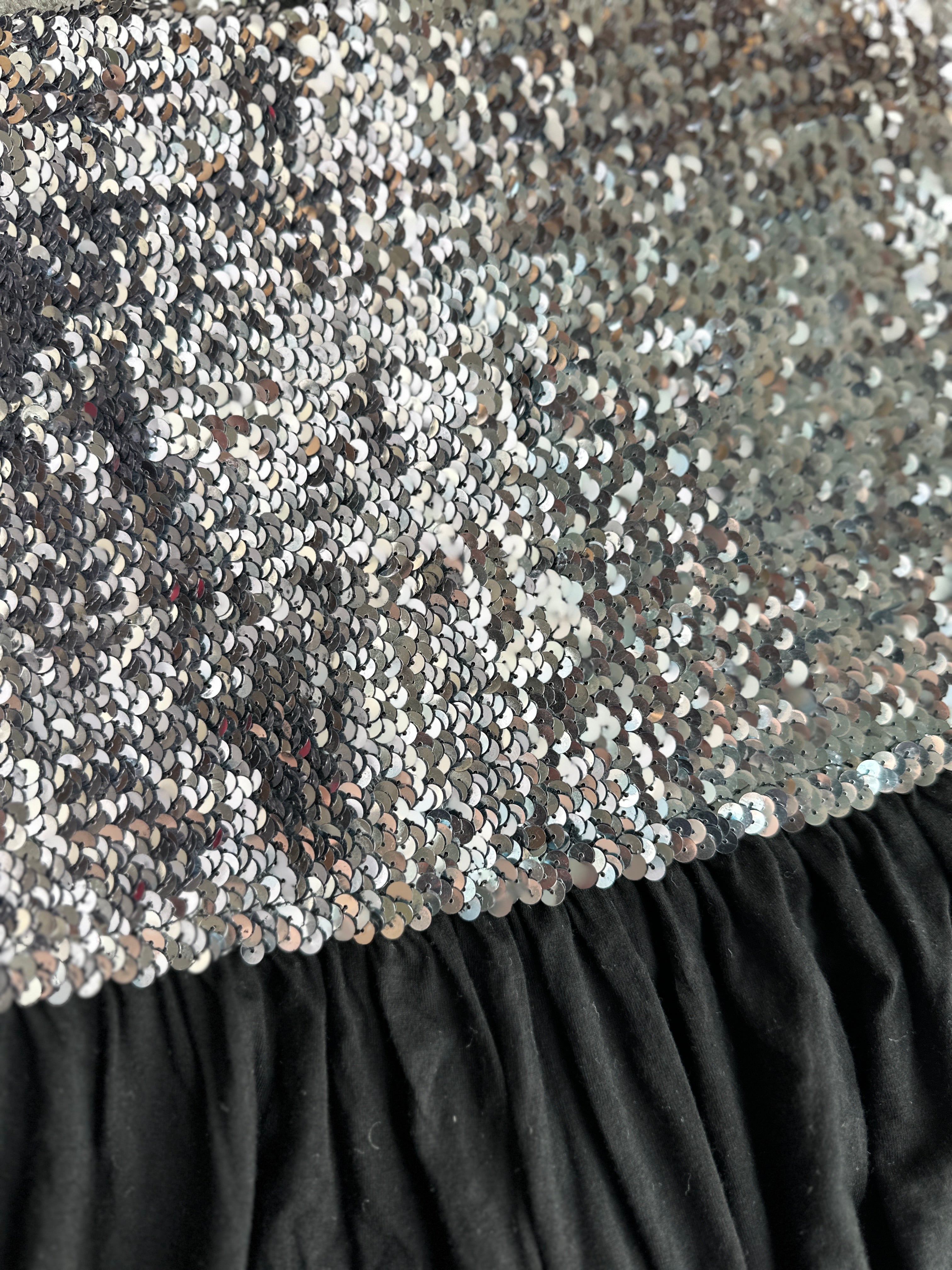 ARDEN B | Silver Sequin Tube Top | M