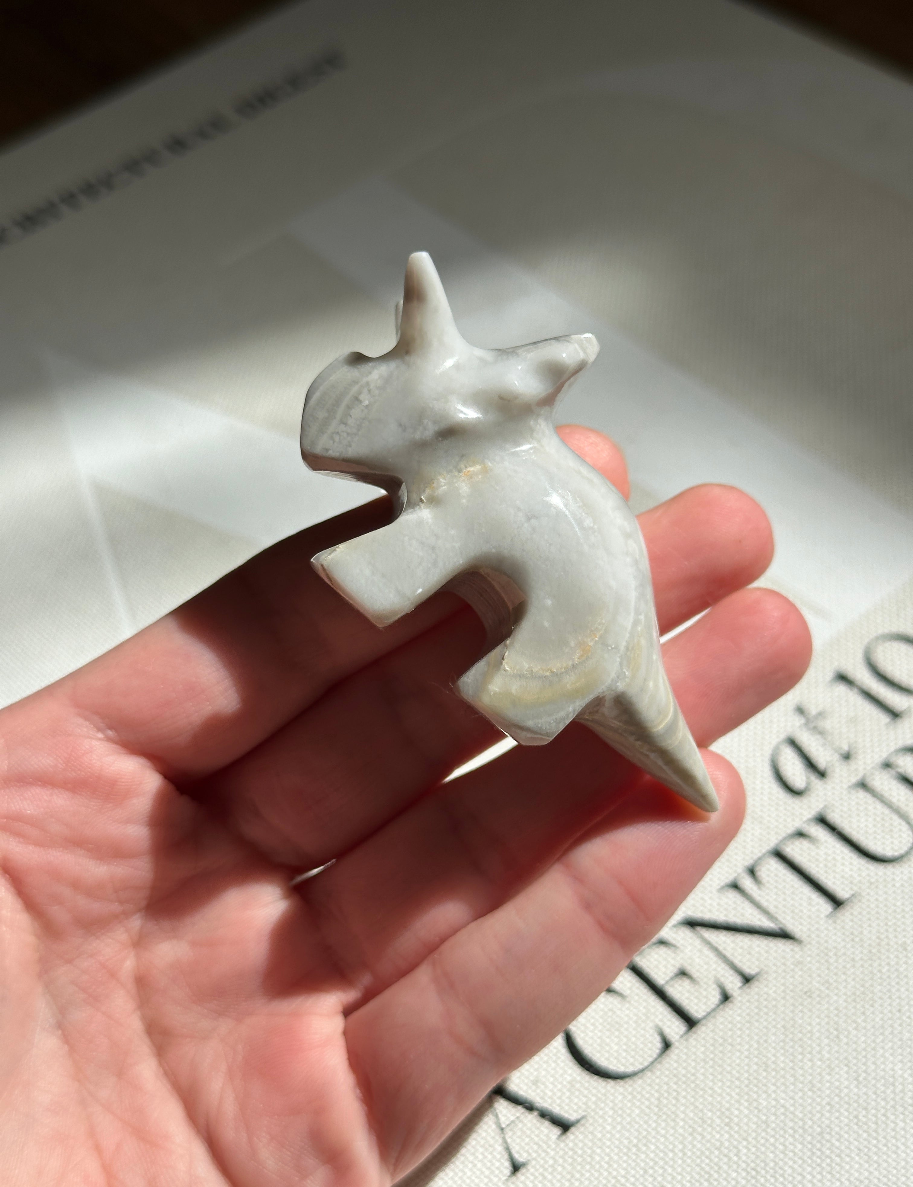Triceratops Small Dinosaur Grey Onyx
