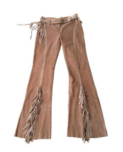 Arden B | Vintage Dusky Pink Suede Leather Cowgirl Flare Pants | 8