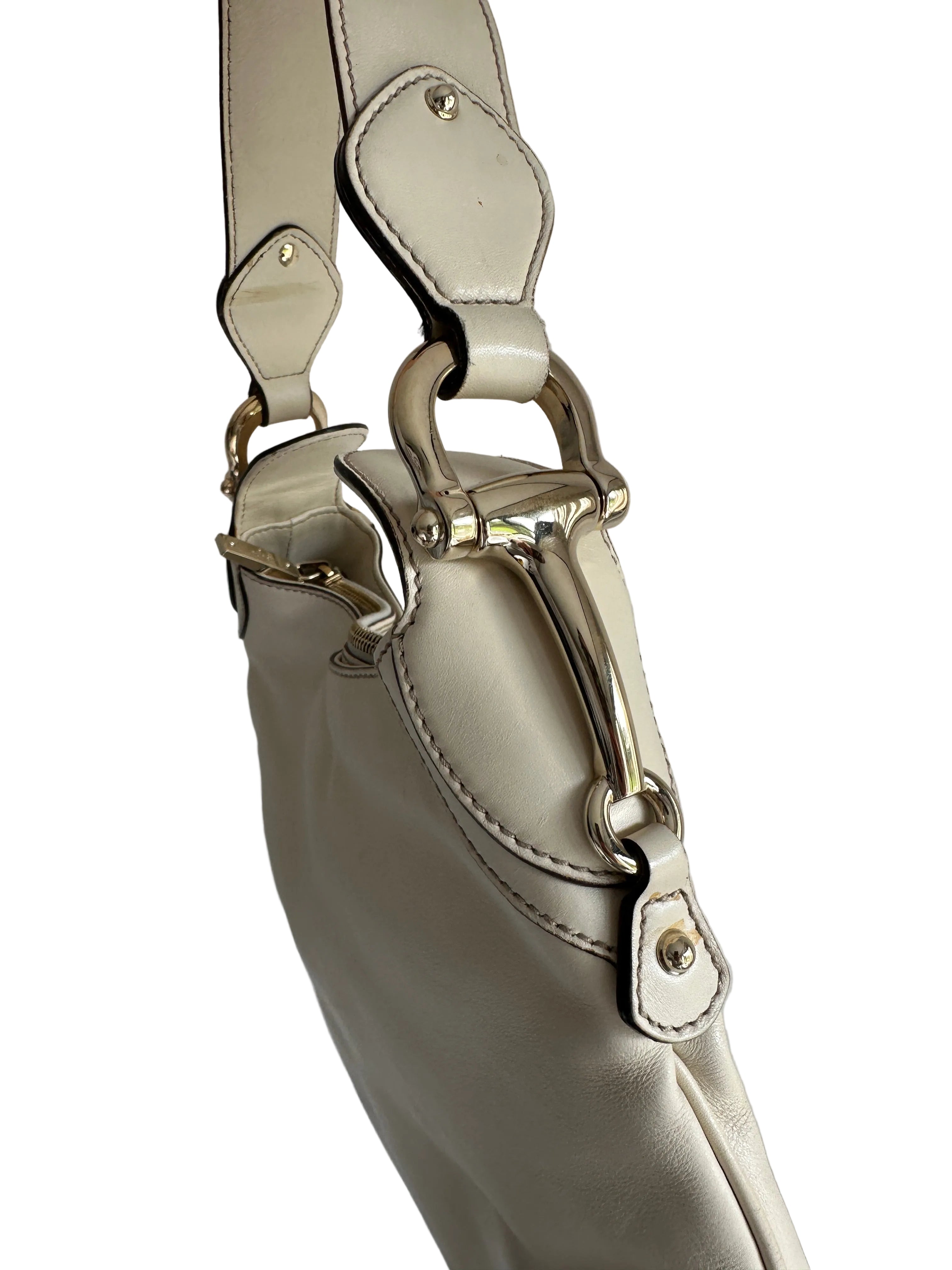 GUCCI Horsebit Creole Leather Hobo Bag