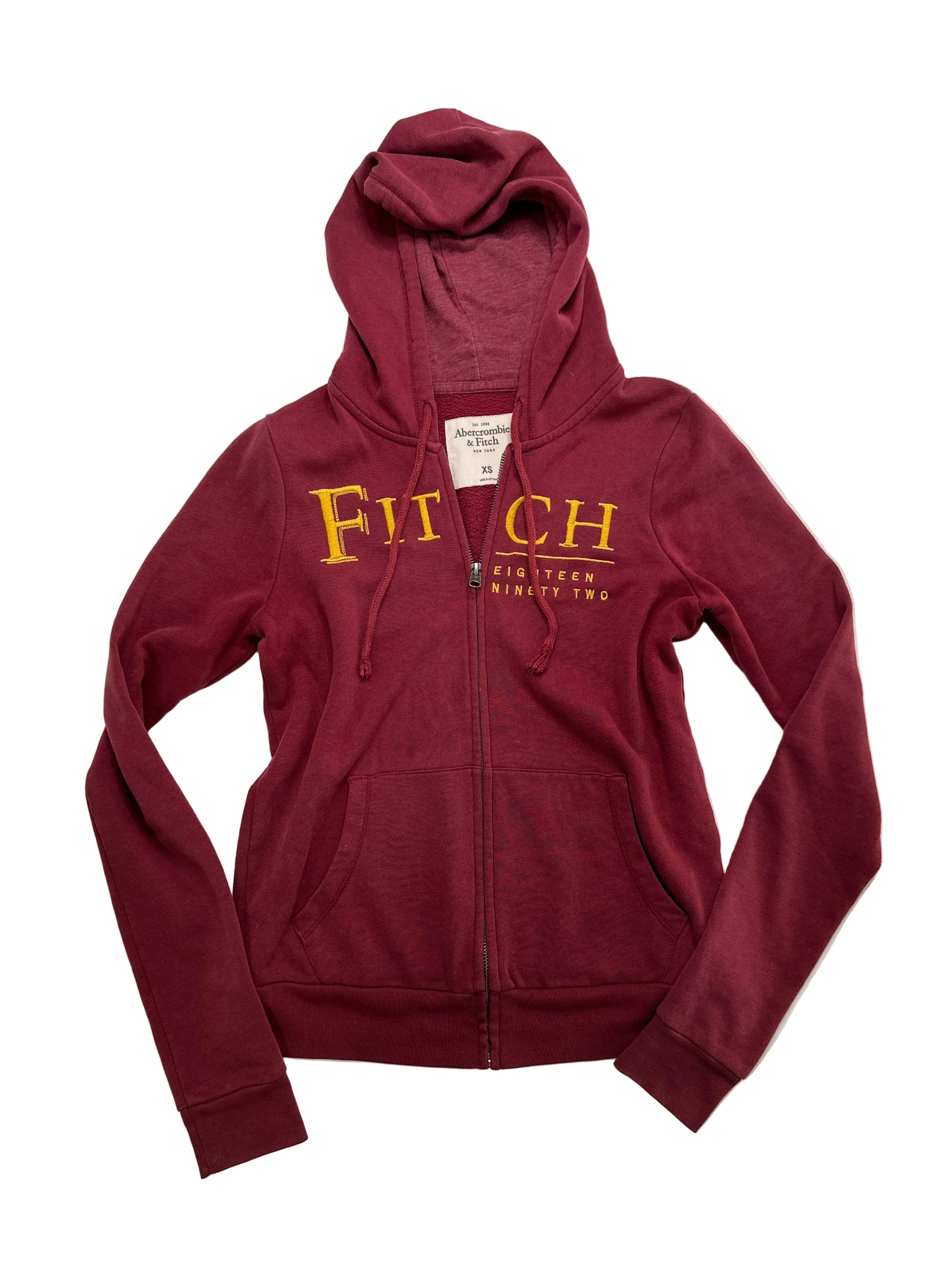 Abercrombie & Fitch | Maroon Full Zipper Hoodie | XS
