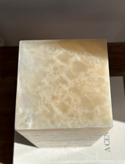 Prism Amber Banded & White Onyx Lamp