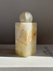 Prism White & Amber Onyx Candle Holder - Large